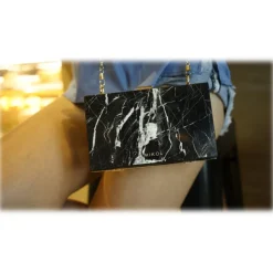 Mikol Marmi - Mish Nero Marquina Marble Clutch - Real Marble Clutch - Mikol Marmi Collection - Women's Bag - Avvenice