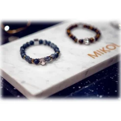 Mikol Marmi - Peach Moonstone Gemstone Marble Beaded Bracialet - Real Marble - Mikol Marmi Collection - Avvenice