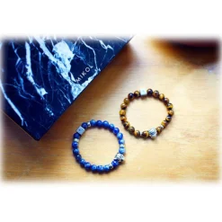 Mikol Marmi - Weathered Gemstone Marble Beaded Bracialet - Real Marble - Mikol Marmi Collection - Avvenice