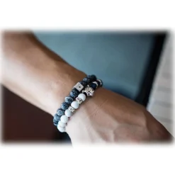 Mikol Marmi - Weathered Gemstone Marble Beaded Bracialet - Real Marble - Mikol Marmi Collection - Avvenice