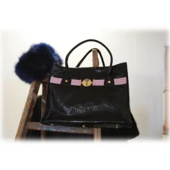 Miriam Tirinzoni - Black and Pink Color Bag - Bags - Luxury Exclusive Collection - Avvenice