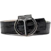 Miriam Tirinzoni - Black Calf Leather Belt with Crocodile Print - Belt - Luxury Exclusive Collection - Avvenice