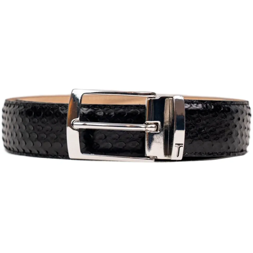 Miriam Tirinzoni - Black Python Leather Belt - Belt - Luxury Exclusive Collection - Avvenice