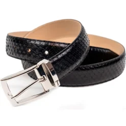 Miriam Tirinzoni - Black Python Leather Belt - Belt - Luxury Exclusive Collection - Avvenice