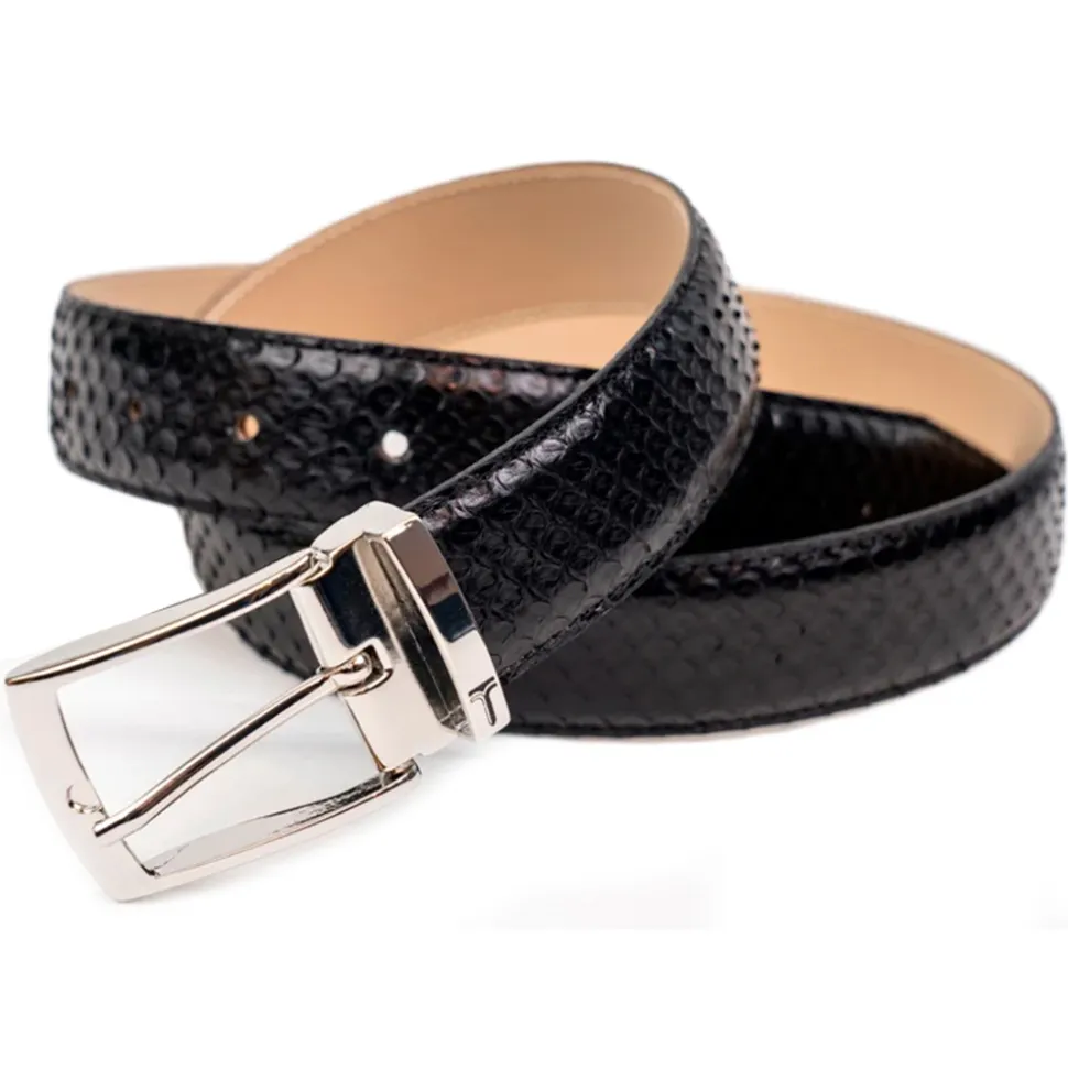 Miriam Tirinzoni - Black Python Leather Belt - Belt - Luxury Exclusive Collection - Avvenice