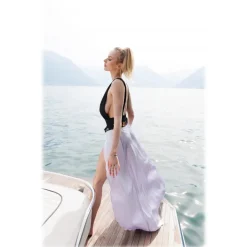 Miriam Tirinzoni - Black Swimsuit with Luxury Floral Lace Details - Swimwear - Luxury Exclusive Collection - Avvenice