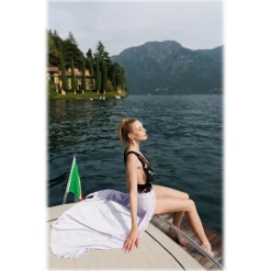 Miriam Tirinzoni - Black Swimsuit with Luxury Floral Lace Details - Swimwear - Luxury Exclusive Collection - Avvenice