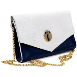 Miriam Tirinzoni - Blue and White Calf Leather Bag - Bags - Luxury Exclusive Collection - Avvenice
