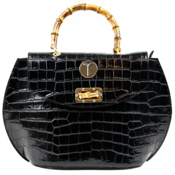 Miriam Tirinzoni - Calf Leather Bag with Crocodile Print - Bags - Luxury Exclusive Collection - Avvenice
