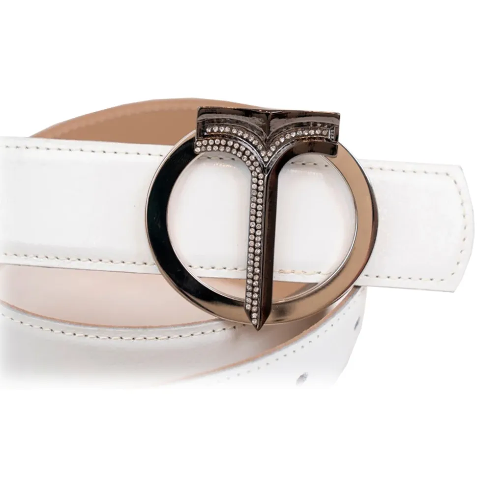 Miriam Tirinzoni - Calf Leather White Belt - Belt - Luxury Exclusive Collection - Avvenice