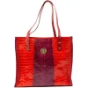 Miriam Tirinzoni - Calfskin Bag with Red Python Print - Bags - Luxury Exclusive Collection - Avvenice