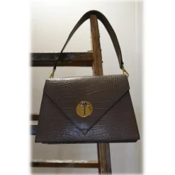 Miriam Tirinzoni - Dove-Coloured Bag with Coconut Mould - Bags - Luxury Exclusive Collection - Avvenice