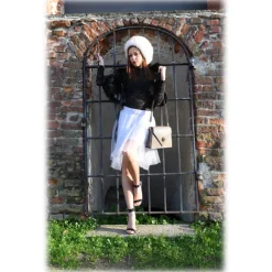 Miriam Tirinzoni - Dove-Coloured Bag with Coconut Mould - Bags - Luxury Exclusive Collection - Avvenice