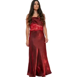 Miriam Tirinzoni - Elegant Red Silk Dress with Lace Details - Dresses - Luxury Exclusive Collection - Avvenice