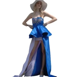 Miriam Tirinzoni - Evening Dress - Bicolor Blue and Wisteria - Dresses - Luxury Exclusive Collection - Avvenice