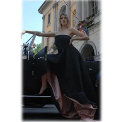 Miriam Tirinzoni - Evening Dress - Dark Green and Pink - Dresses - Luxury Exclusive Collection - Avvenice