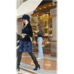 Miriam Tirinzoni - Fox Fur Headpiece - Blue - Headwear - Luxury Exclusive Collection - Avvenice