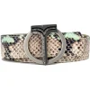 Miriam Tirinzoni - Grey and Green Calf Leather Belt with Python Print - Belt - Luxury Exclusive Collection - Avvenice