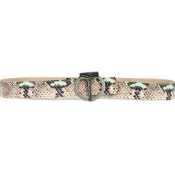 Miriam Tirinzoni - Grey and Green Calf Leather Belt with Python Print - Belt - Luxury Exclusive Collection - Avvenice