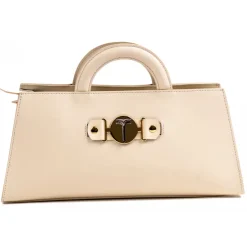 Miriam Tirinzoni - Hardshell Calf Leather Bag - Cream - Bags - Luxury Exclusive Collection - Avvenice