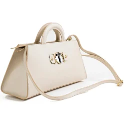 Miriam Tirinzoni - Hardshell Calf Leather Bag - Cream - Bags - Luxury Exclusive Collection - Avvenice