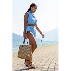 Miriam Tirinzoni - Jacquard Fabric Bag - Brown - Bag - Luxury Exclusive Collection - Avvenice