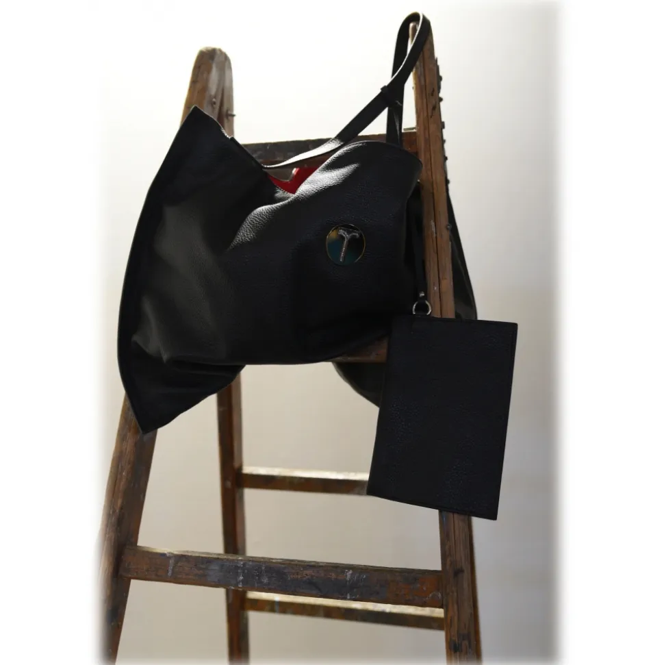 Miriam Tirinzoni - Large Black Bag - Bags - Luxury Exclusive Collection - Avvenice