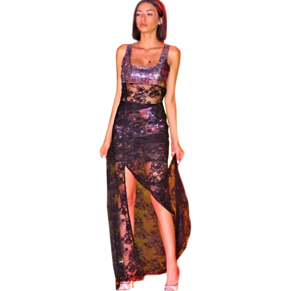 Miriam Tirinzoni - Long Tailored Suit - Black - Dresses - Luxury Exclusive Collection - Avvenice