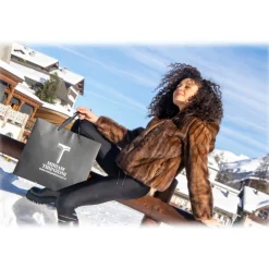 Miriam Tirinzoni - Mink Bomber Jacket - Brown - Jacket - Luxury Exclusive Collection - Avvenice