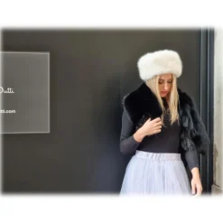 Miriam Tirinzoni - Mink Fur Headpiece - White - Headwear - Luxury Exclusive Collection - Avvenice