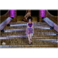 Miriam Tirinzoni - Purple Pareo Bikini with Feather Skirt - Skirt - Luxury Exclusive Collection - Avvenice