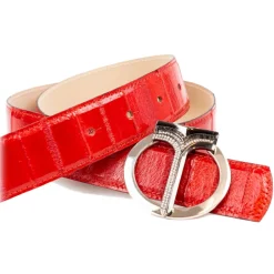 Miriam Tirinzoni - Red Anguilla Leather Belt - Belt - Luxury Exclusive Collection - Avvenice