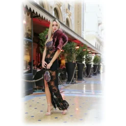 Miriam Tirinzoni - Shawl - Purple - Shawl - Luxury Exclusive Collection - Avvenice