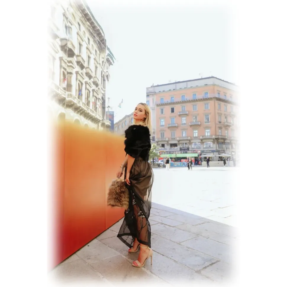 Miriam Tirinzoni - Shawl - Black - Shawl - Luxury Exclusive Collection - Avvenice