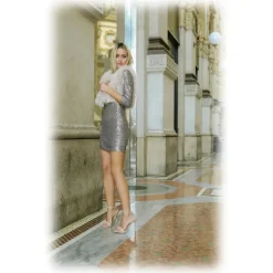Miriam Tirinzoni - Short Dress - Silver - Dresses - Luxury Exclusive Collection - Avvenice