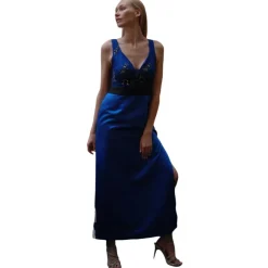 Miriam Tirinzoni - Silk Cocktail Dress - Blue - Dresses - Luxury Exclusive Collection - Avvenice