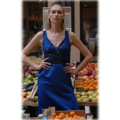 Miriam Tirinzoni - Silk Cocktail Dress - Blue - Dresses - Luxury Exclusive Collection - Avvenice