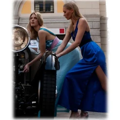 Miriam Tirinzoni - Silk Cocktail Dress - Blue - Dresses - Luxury Exclusive Collection - Avvenice