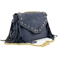 Miriam Tirinzoni - Suede Leather Bag - Light Grey - Bags - Luxury Exclusive Collection - Avvenice