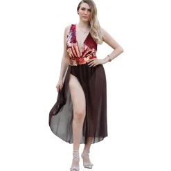 Miriam Tirinzoni - Tailored Multicolor Sequin Swimsuit with a Coordinated Skirt - Swimwear - Luxury Exclusive Collection - Avvenice