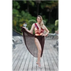 Miriam Tirinzoni - Tailored Multicolor Sequin Swimsuit with a Coordinated Skirt - Swimwear - Luxury Exclusive Collection - Avvenice