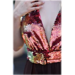 Miriam Tirinzoni - Tailored Multicolor Sequin Swimsuit with a Coordinated Skirt - Swimwear - Luxury Exclusive Collection - Avvenice