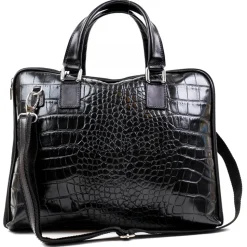 Miriam Tirinzoni - Unisex Cowhide Leather Bag with Crocodile Print - Bags - Luxury Exclusive Collection - Avvenice