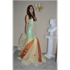 Miriam Tirinzoni - Yellow Sequin Dress - Dresses - Luxury Exclusive Collection - Avvenice