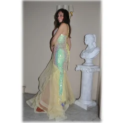 Miriam Tirinzoni - Yellow Sequin Dress - Dresses - Luxury Exclusive Collection - Avvenice