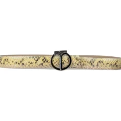 Miriam Tirinzoni - Yellow Calf Leather Belt with Python Print - Belt - Luxury Exclusive Collection - Avvenice