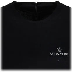 Moncler - Black Cotton Jersey Logo T-Shirt - Moncler Exclusive Luxury Collection - Avvenice