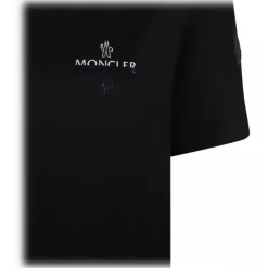 Moncler - Black Cotton Jersey Logo T-Shirt - Moncler Exclusive Luxury Collection - Avvenice