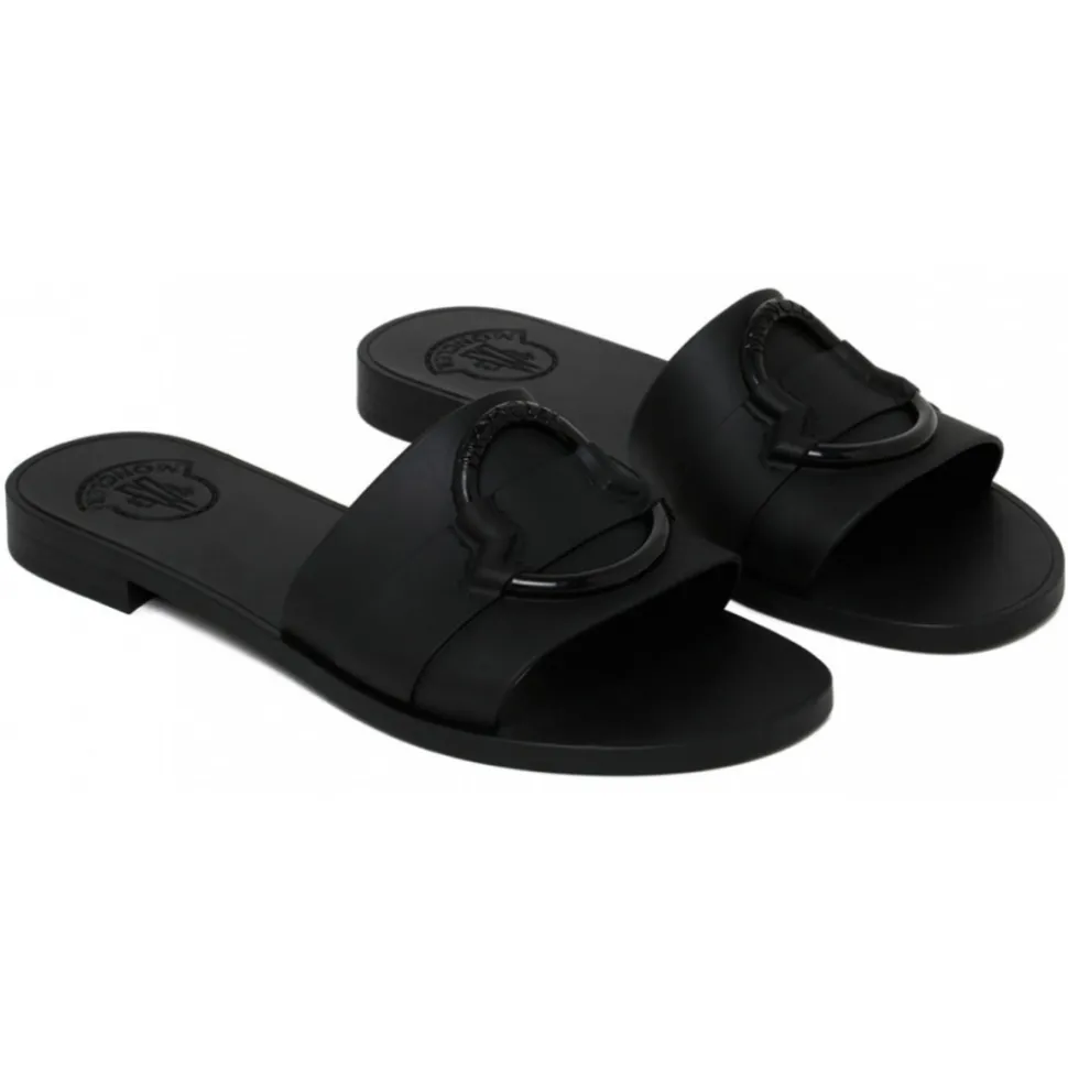 Moncler - Black Mon Slides - Moncler Exclusive Luxury Collection - Avvenice