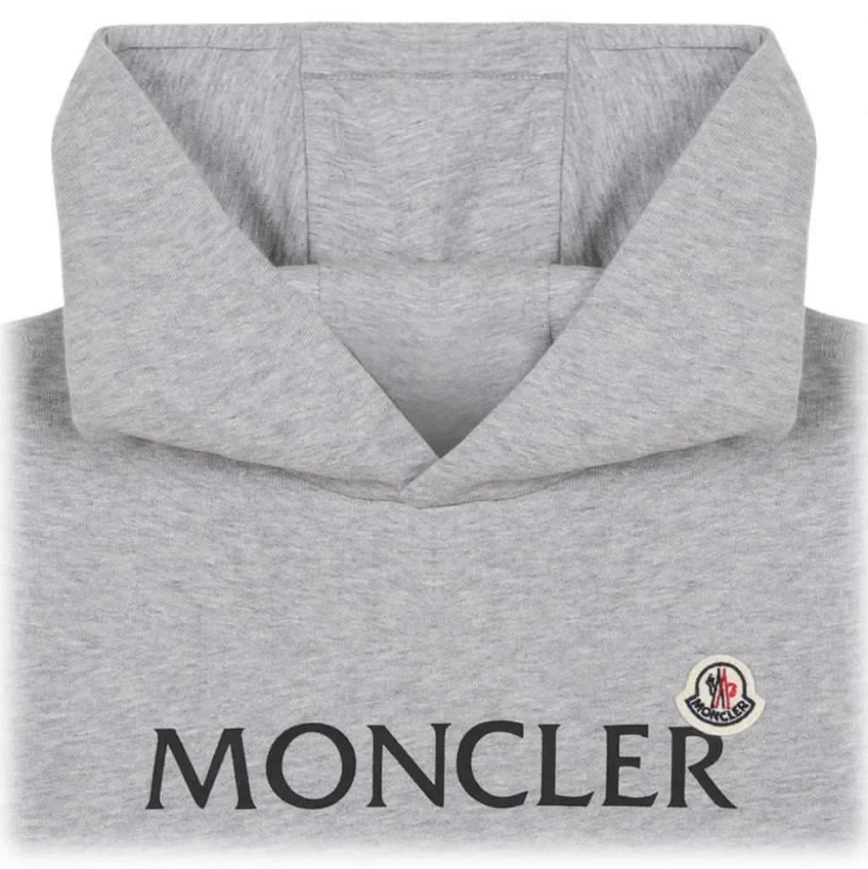 Moncler - Light Grey Logo Hoodie - Moncler Exclusive Luxury Collection - Avvenice